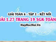Bài 1.27 SGK Toán 6 tập 1 Kết nối tri thức